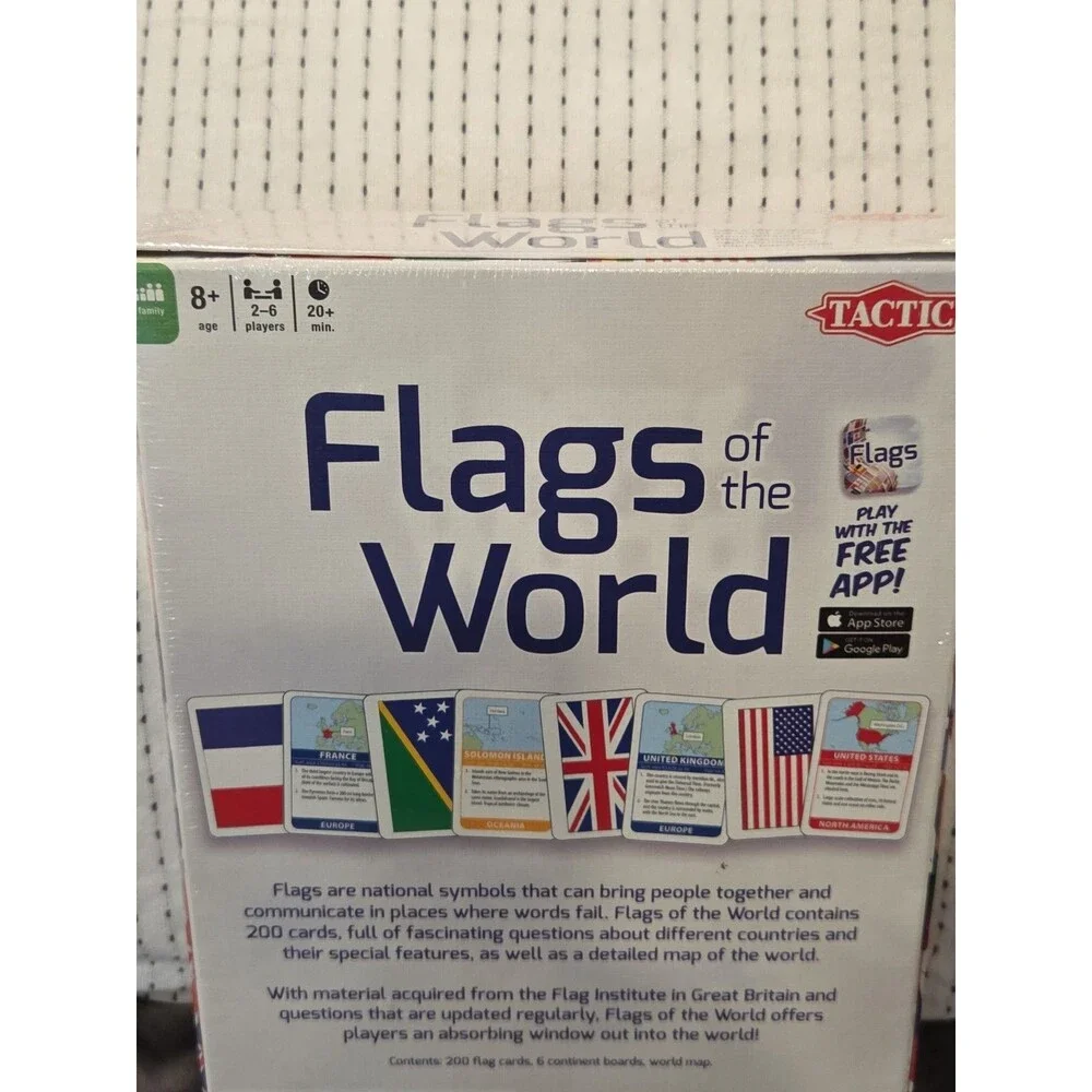 NIB Tactic Flags of the World Rare Card Game Ages 8+ SEALED